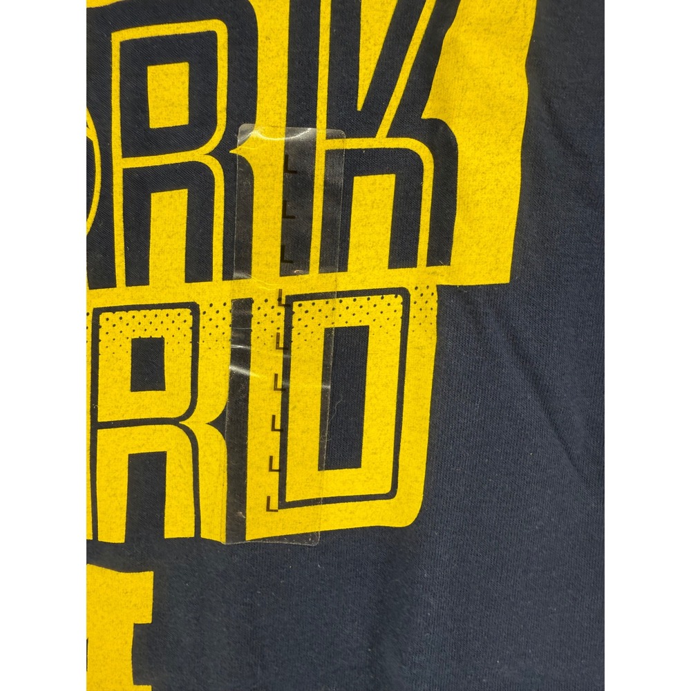 Gildan Michigan Wolverines Basketball Work Hard T Shirt Mens Large Navy Blue Tee - Picture 2 of 4